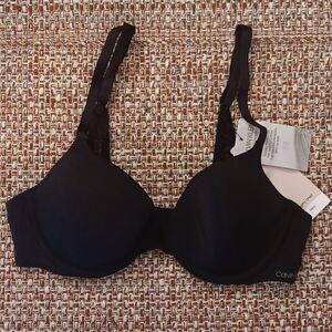 Calvin Klein‎ Perfectly Fit Flex Lightly Lined Demi Bra Black 32B New